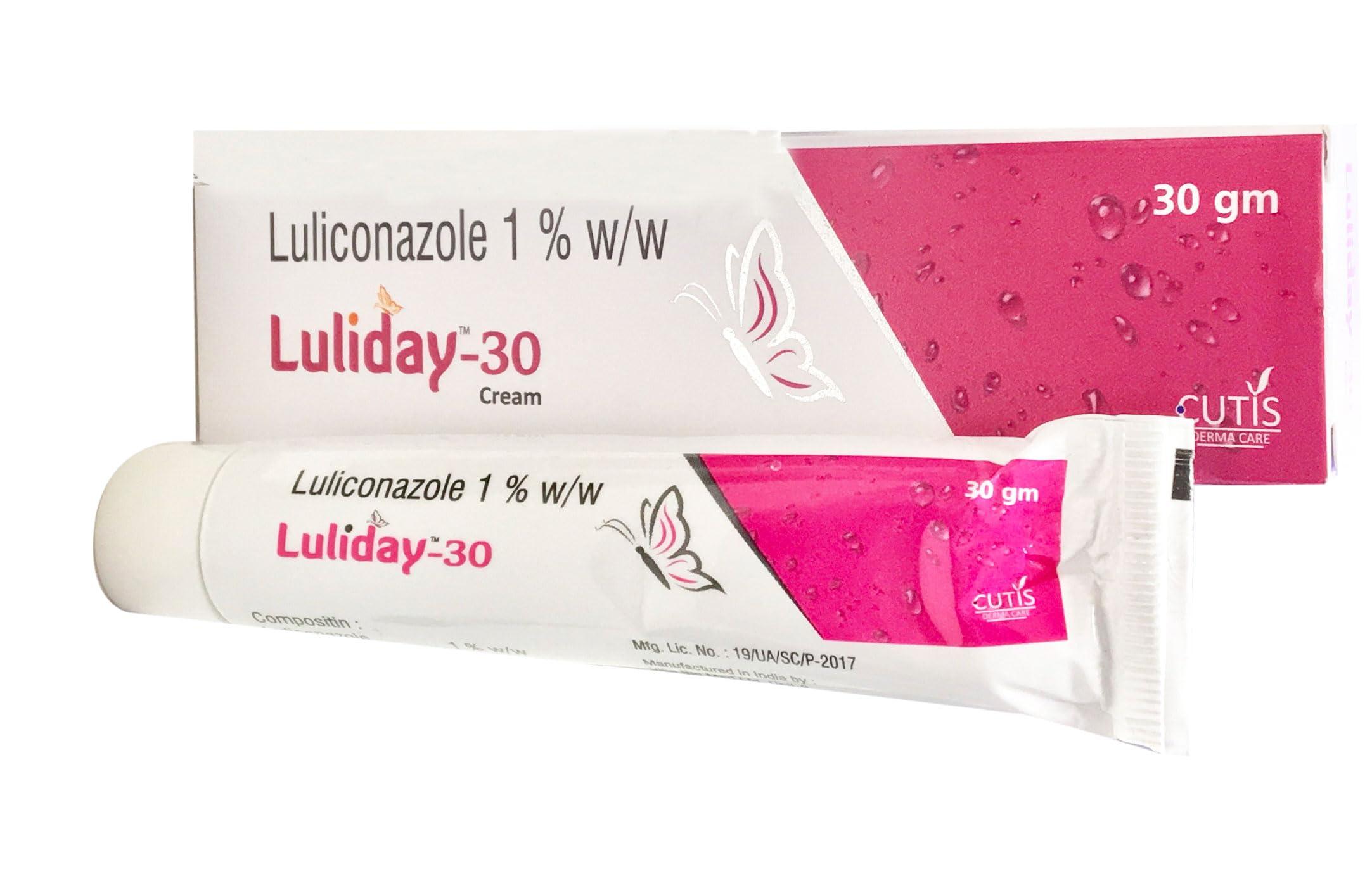 INTRA LIFE LULIDAY-30 CREAM | Luliconazole 1% | Useful for Tinea cruris, Tinea corporis, Tinea pedis, Pityriasis versicolor