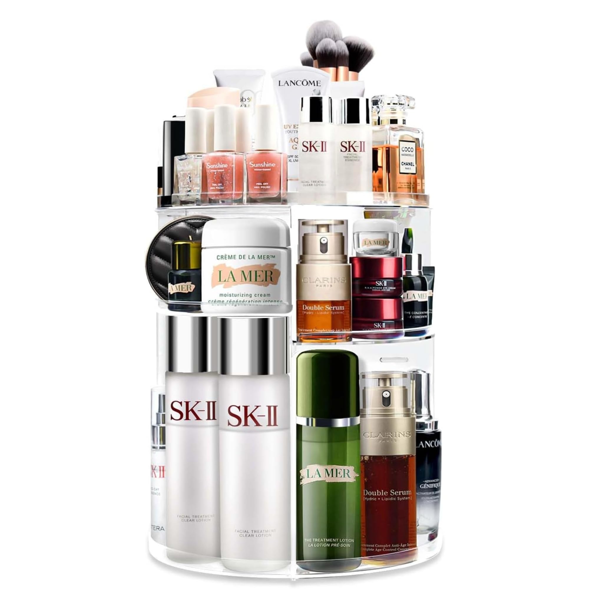 SHOPPOFOBIX Makeup Organizer Adjustable 360 Rotation With 7 Adjustable Layers Large Capacity Makeup Display Case - ACRYLIC (Round Plain) (Round Plain) (Plain) (B0CJ945NZK) Amazon Price History, Amazon Price Tracker