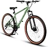 24 Inch Mountain Bike, 21-Speed for Men Women Adult, City Mountain Bikes Dual DiscV Brake, Aluminum Frame Mens and Womens Mountain Bike Green