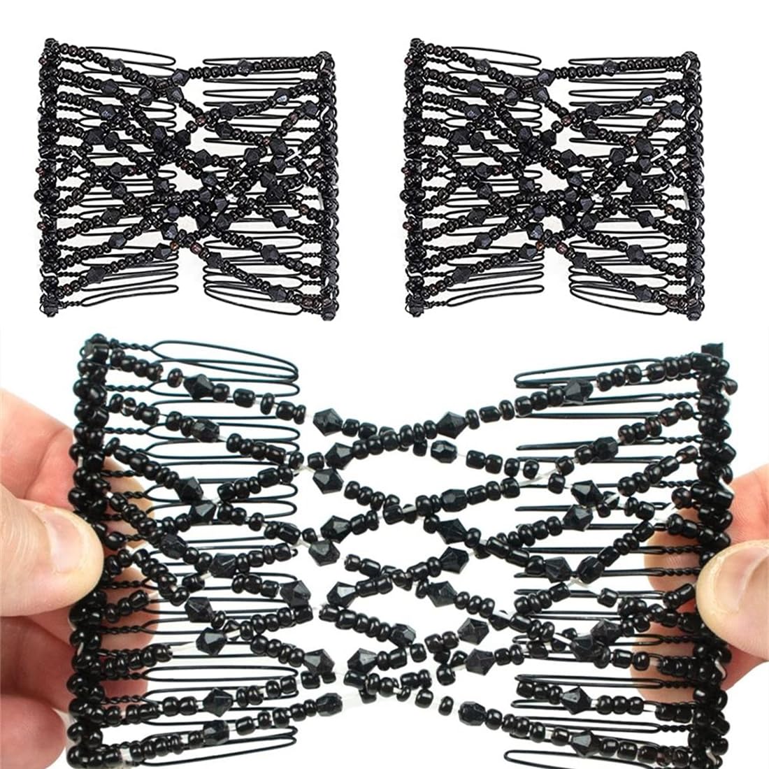 JEYORZY Pettine per capelli, 2 fermagli per capelli, Magic Hair Comb, pettine elastico per capelli, da donna, alla moda, elastico, magico, per capelli, per capelli, per capelli, per capelli, colore