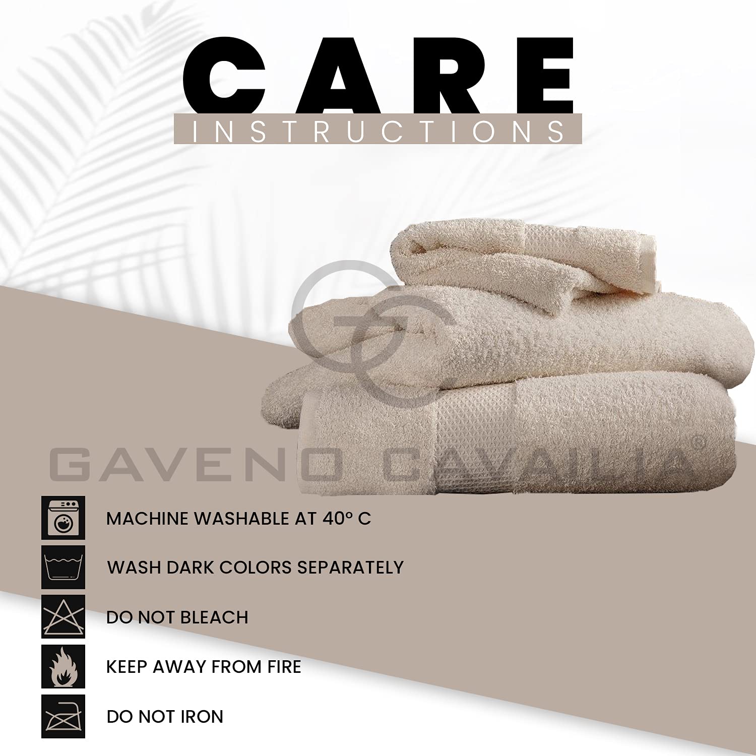 GC GAVENO CAVAILIA Vervaagbestendige badkamerset, 700 g/m² premium kwaliteit, extra absorberend 100% katoen, Egyptisch, wit, 2 stuks badhanddoek