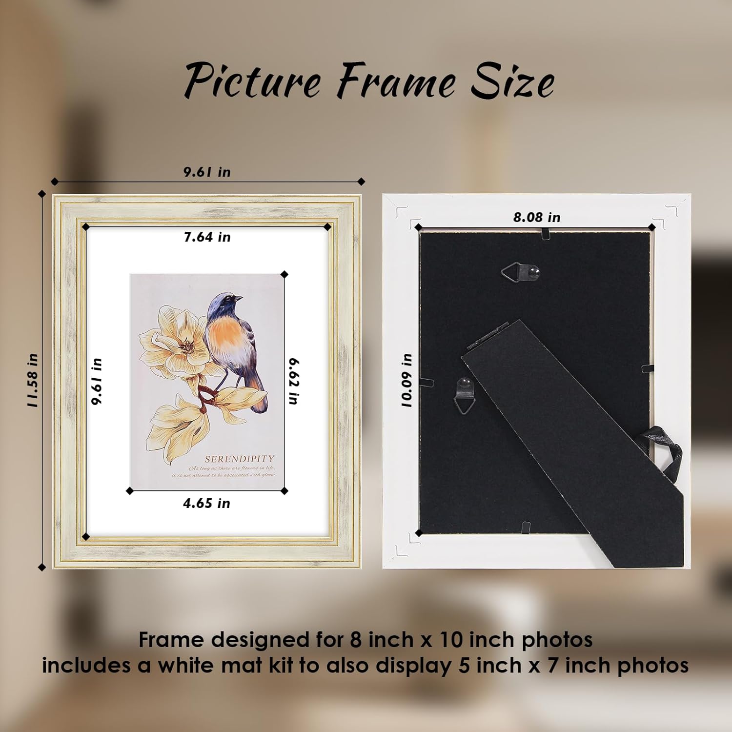 AAQ 4 Pack 8x10 Picture Frame - 8 x 10 Photo Frame with HD Plastic Cover, Picture Frames for Wall & Tabletop Picture Frames