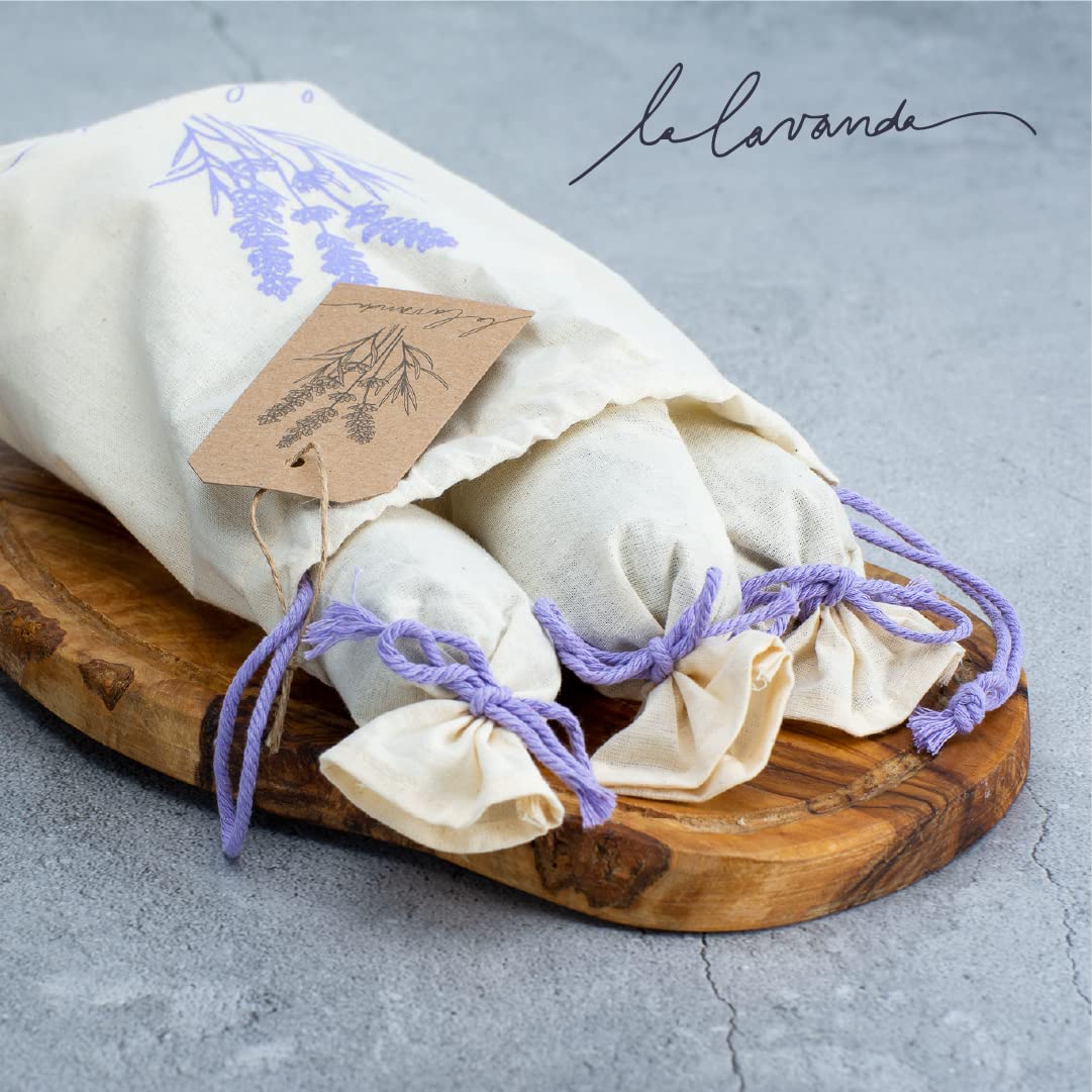 6 x Lavendelsäckchen mit getrockneten Lavendelblüten, Perfekter Mottenschutz für Kleiderschrank, Lavendel Duftsäckchen zum Entspannen und Schlafen, 6 x 17g Lavendel