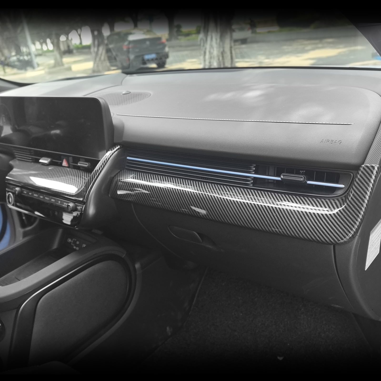 Armaturenbrett Rahmen Blende Abdeckung Für Hyundai Ioniq 5 2021-2024 N Zubehör (Kohlefaser)