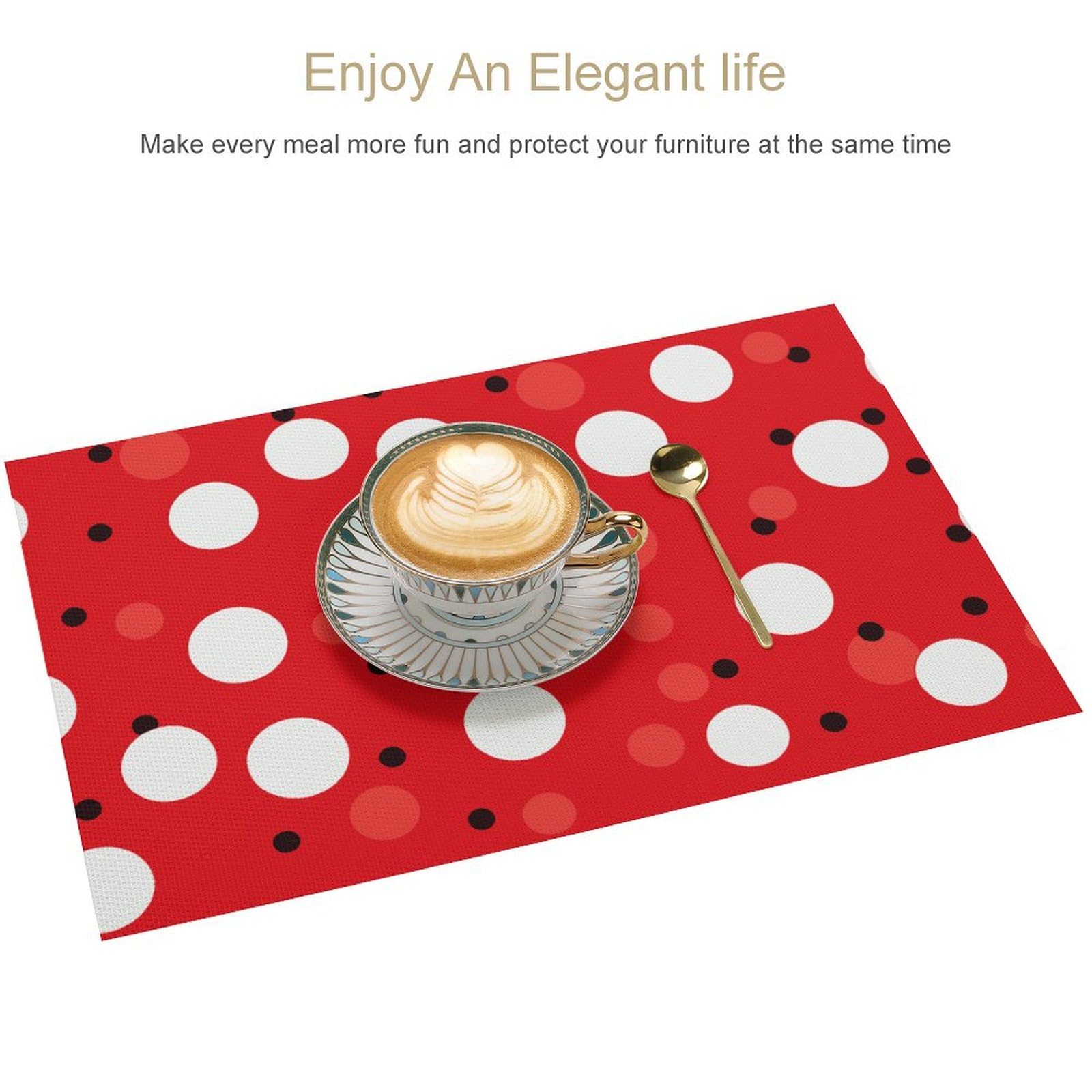 Set di 6 tovagliette all'americana in PVC, lavabili, resistenti al calore, antiscivolo, impermeabili, per interni ed esterni, tavolo da pranzo, cucina, feste e vacanze