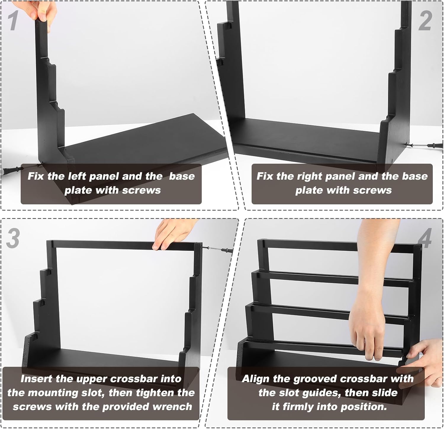 4-Tier Graded Trading Baseball Football Sports Card Display Case,Wooden Card Display Stand,Exquisite Trading Card Display for Card Game Collection - Image 3