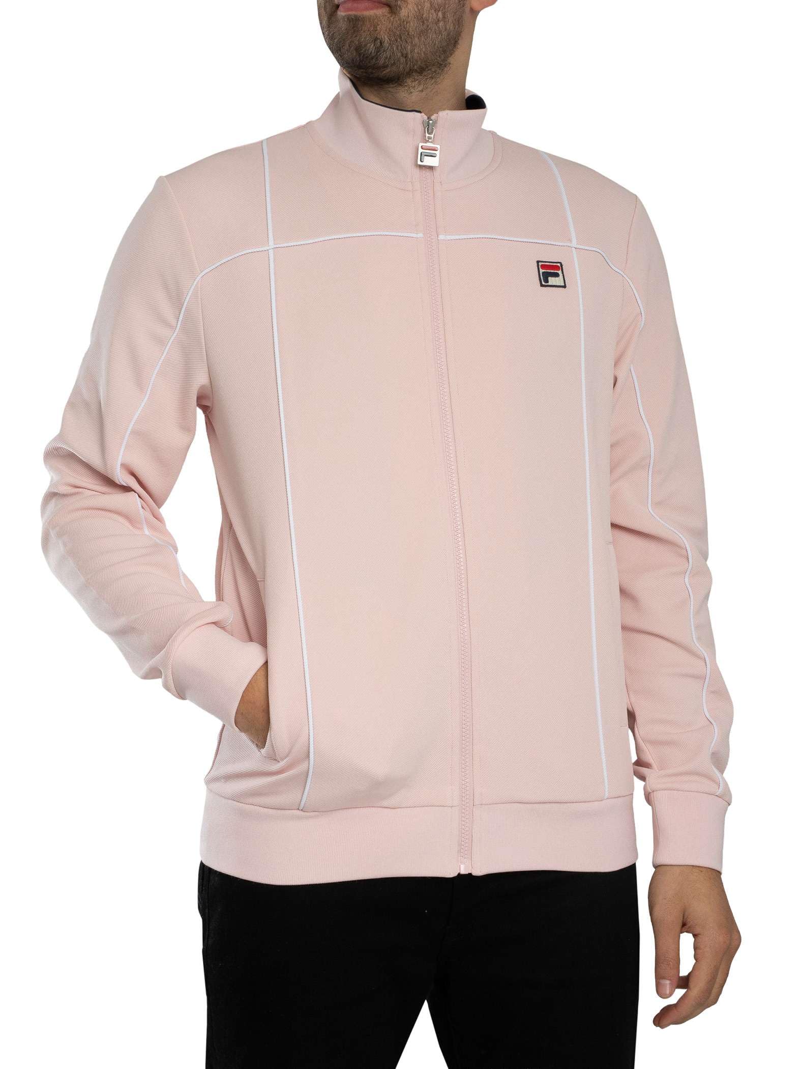 Fila Men's Armando Contrasting Piping Track Jacket, Pale Lilac/White, L