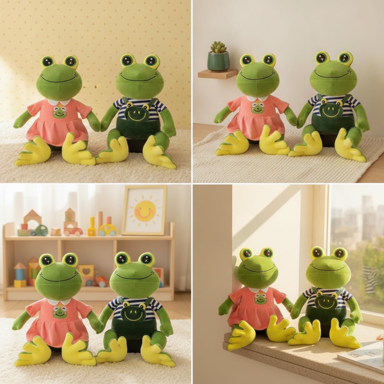 Ricamati Peluche Rana Seduta Regalo Giocattolo Morbido, 60 Cm
