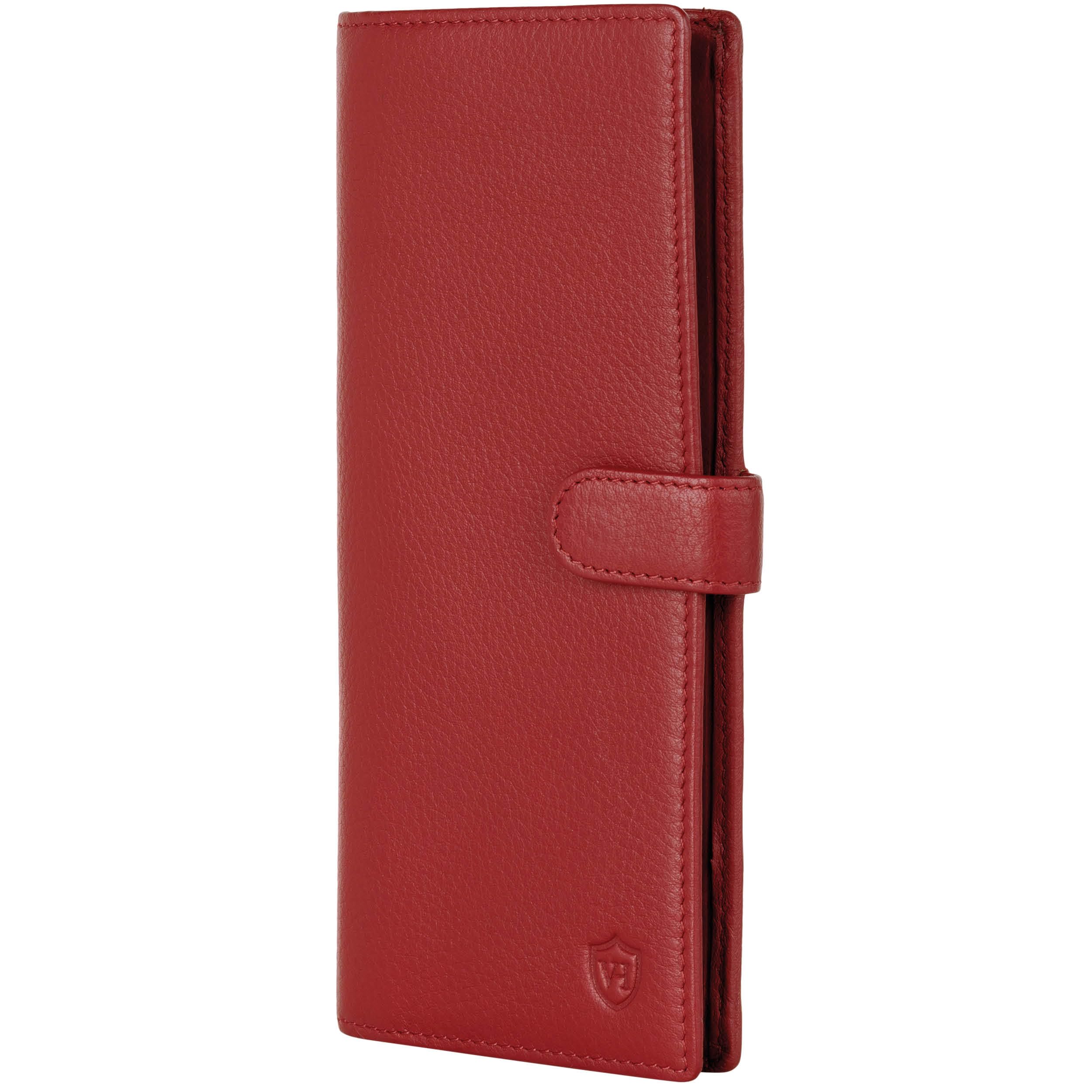 VON HEESEN Leder Geldbörse mit RFID-Schutz - Portemonnaie für Damen & Herren aus echtem Leder - Wallet mit Münzfach - Geldbeutel für Frauen und Männer in Rot
