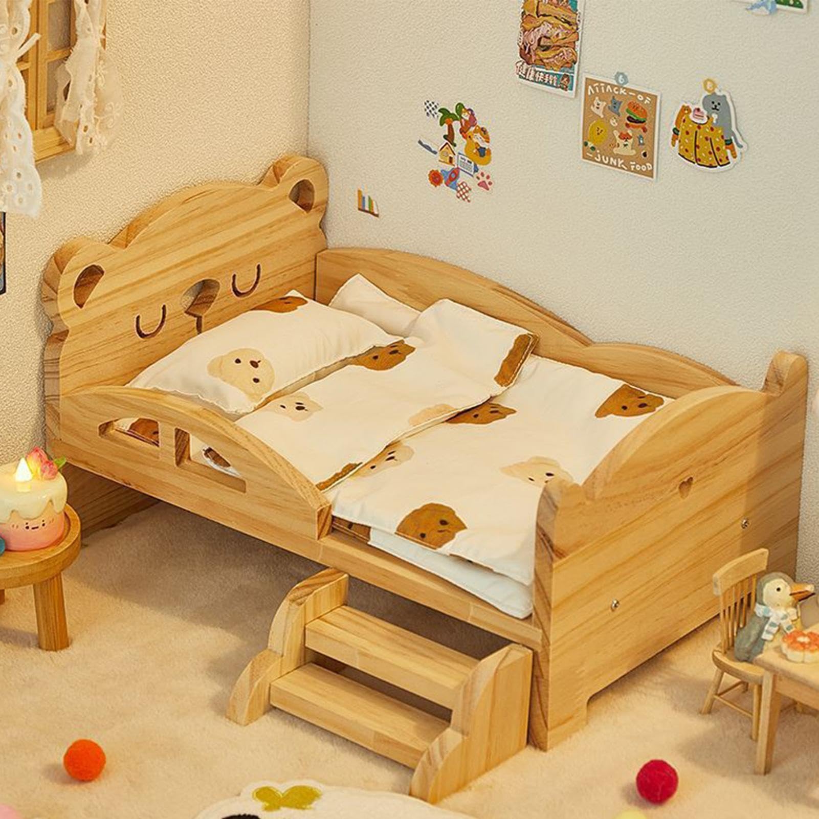 Lecho para Erizos de Descanso en Madera Natural para Animales Pequeños | Cama Habitable de Madera para Pequeños Roedores Enanos para Hámster, Cobaya, Erizo, Chinchilla, Jerbo, Conejo y