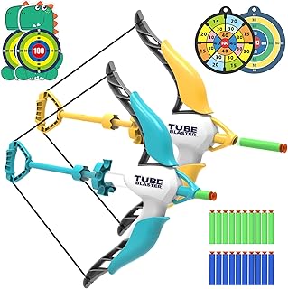 2 Pack Bow and Arrow for Kids Toys - Archery Set with 20 Suction Cup Arrows & 4 Targets,Outdoor Toys Archery Set for Kids Boys & Girls Ages 3-12 Years Old