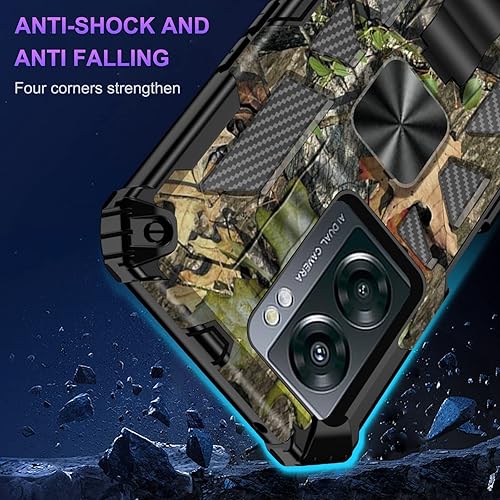 Miniatura 2 de Funda compatible con OnePlus Nord N300 5G con protector de pantalla de vidrio templado, protección de cuerpo completo grado militar, funda