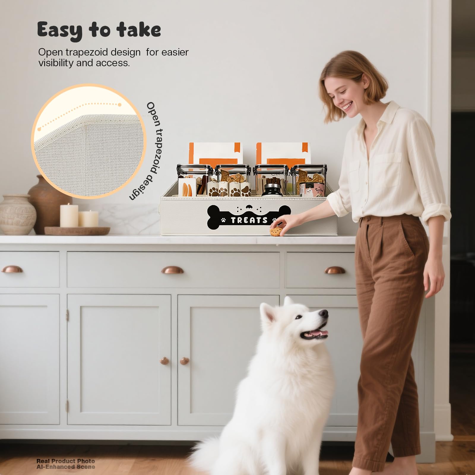 Amazon.com: Dog Treat Container, Dogs Storage Organizer with