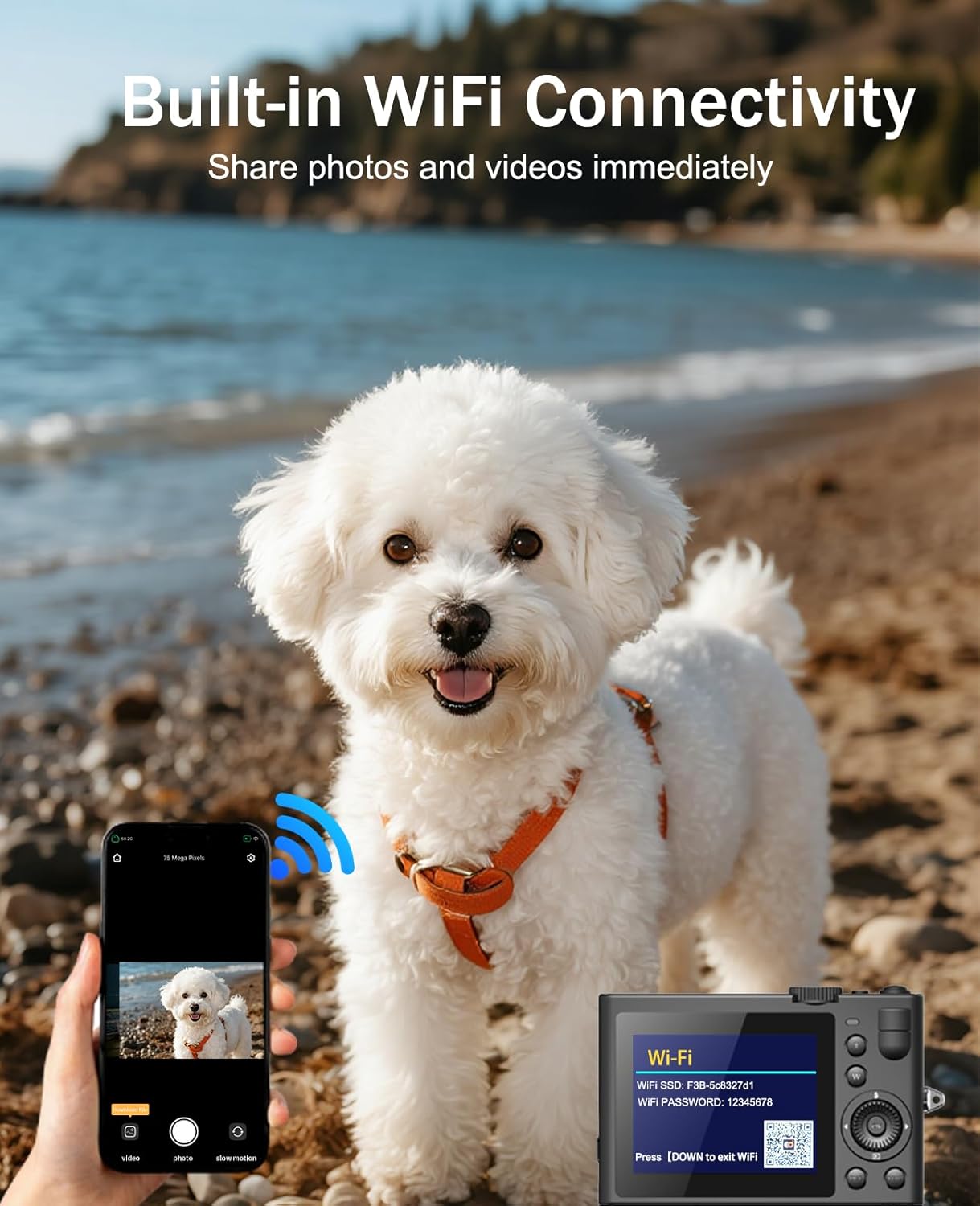 FLATIC Cameras for Photography, 6K/5K/4K Digital Camera with 180°Flip Screen, Vlogging Camera with 64GB/32GB Card, Battery, Card Reader, Camera for Beginner, Teens