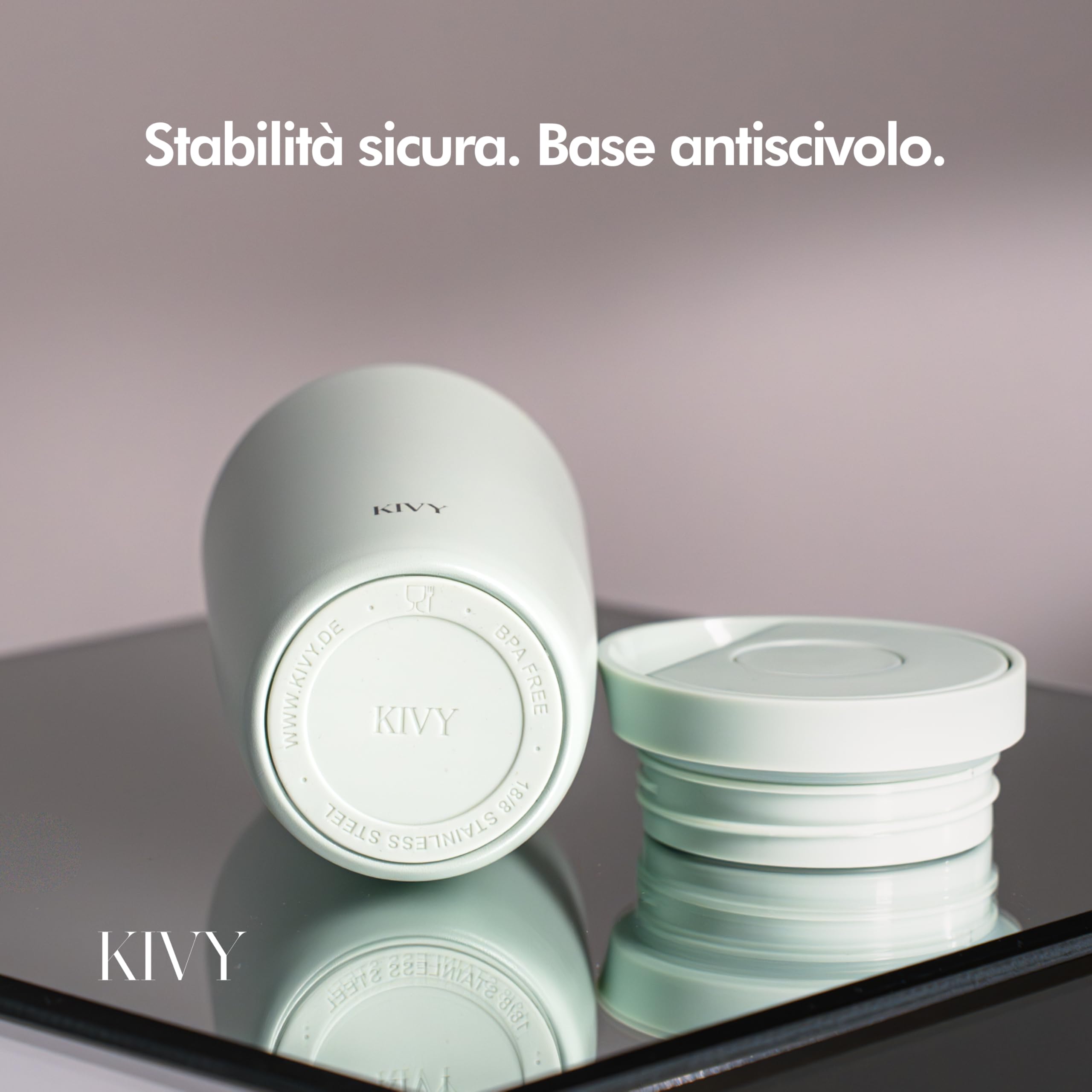 KIVY Tazza Termica 350ml [BICCHIERE CAFFÈ DA ASPORTO] - Thermos in Acciaio Inox Per Caffè o Tè - Bicchiere Termico Da Viaggio - Bicchiere da Caffè Lavabile in Lavastoviglie e Antigoccia - Verde