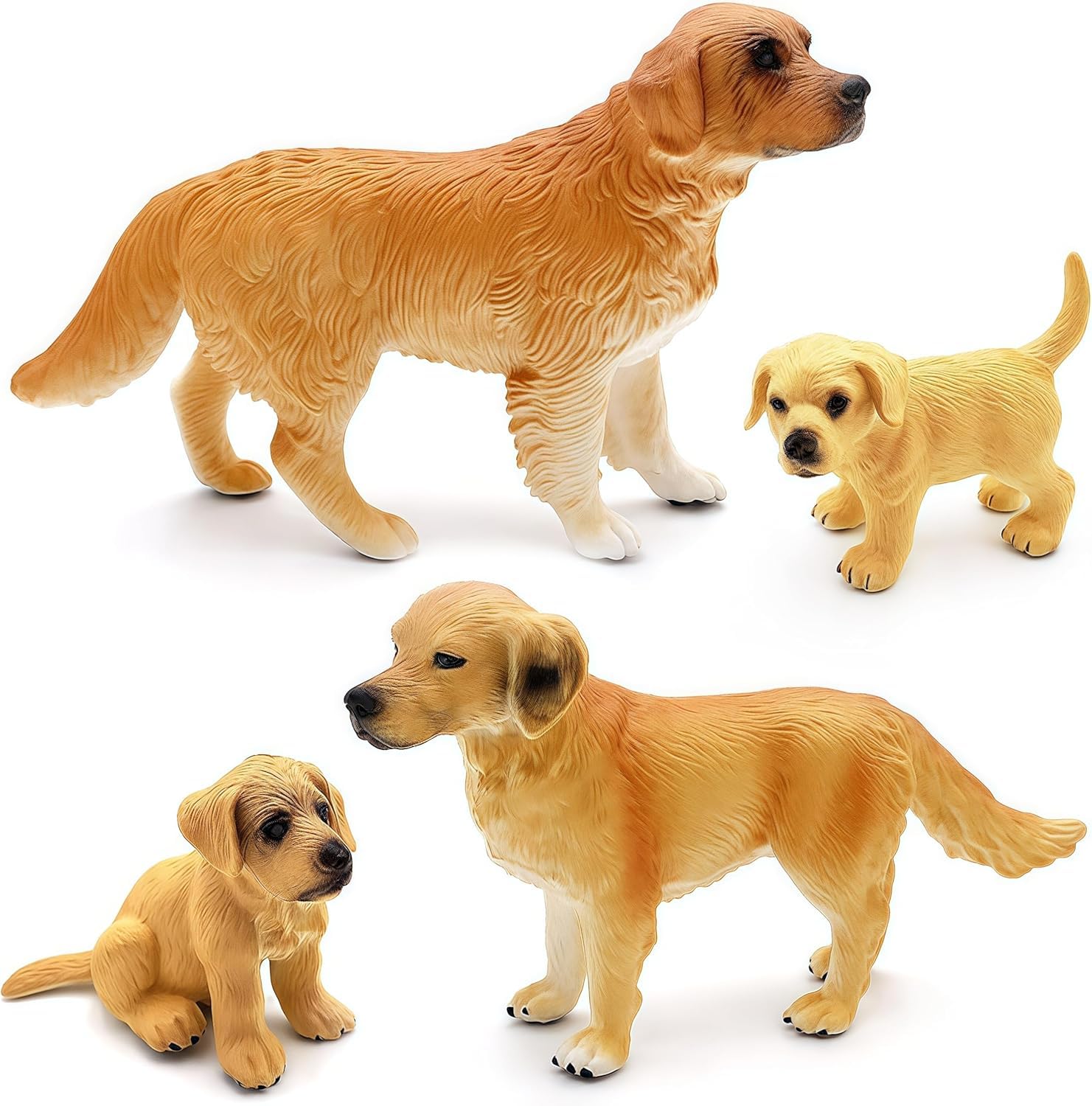 4 PCS Attractive Cute Dogs & Puppy Family Animals Toy for Kids 3+ | Realistic Pet Dog Animals Toys Action Figures Set for Boys and Girls Birthday Gift for Children Best Decor & Education Items-picture-20