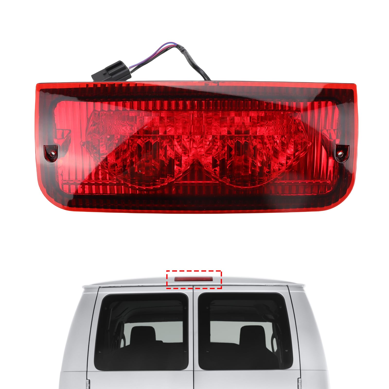 923-290 LED Third Brake Light Compatible with Ford Econoline E150 E250 E350 E450 E550 1992-2022 3rd brake light 6C2Z13A613B Center High Mount Stop Light