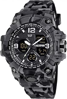 Calypso Digitale Analog Herrenuhr Kautschuk - Quarz, 5 ATM, Datum, Stoppuhr, Dualzeit, Licht, Alarm, 12/24 Std - K5855 X-Trem