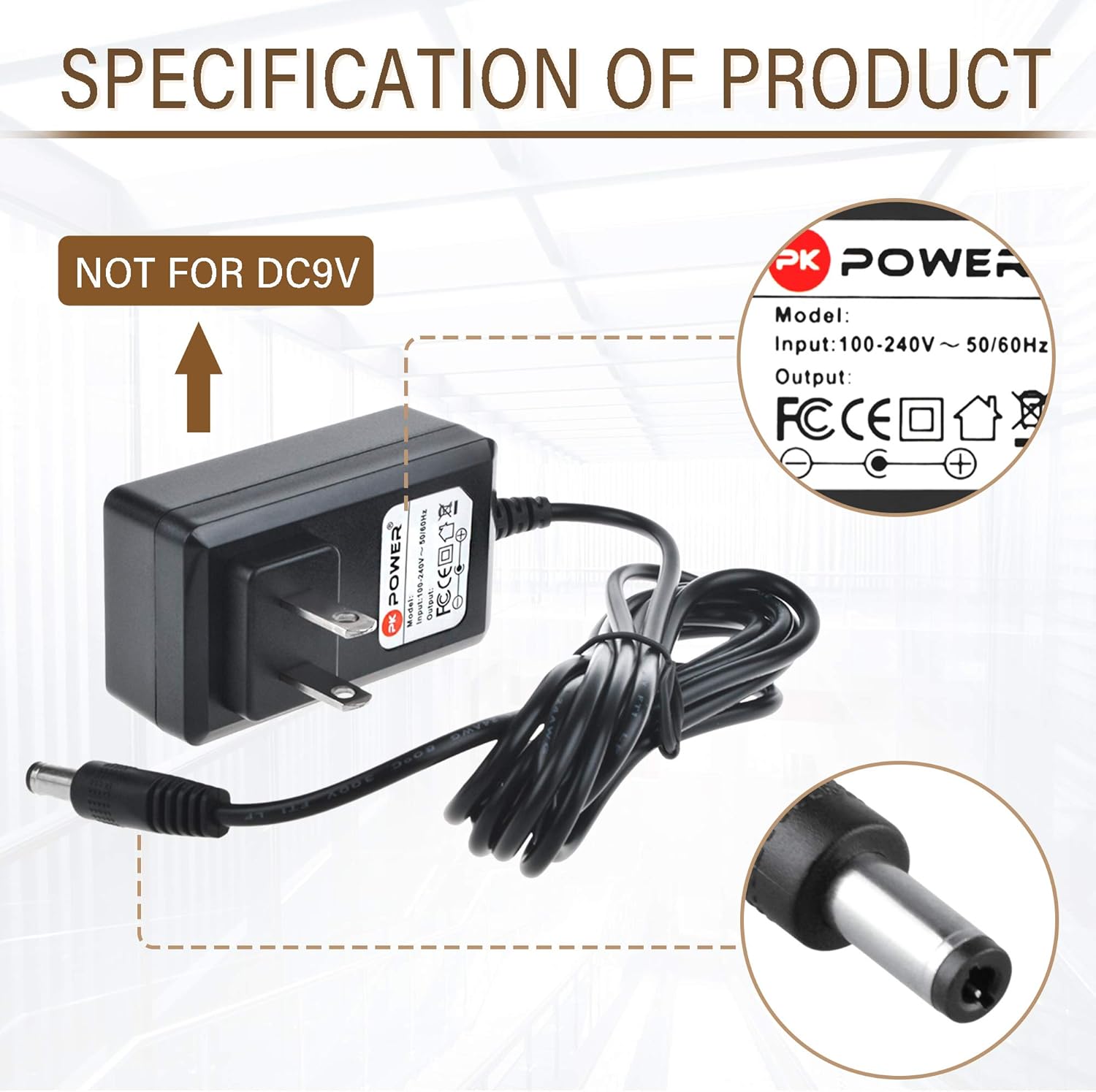 PKPOWER 6.6ft 9V AC Adapter for Crosley Cruiser Portable Turntable Record Player CR8005A CR8005A-BK CR8005A-BL CR8005A-GR CR8005A-OR CR8005A-PI CR8005A-TP CR8005A-TU CR8005A-TW : Electronics
