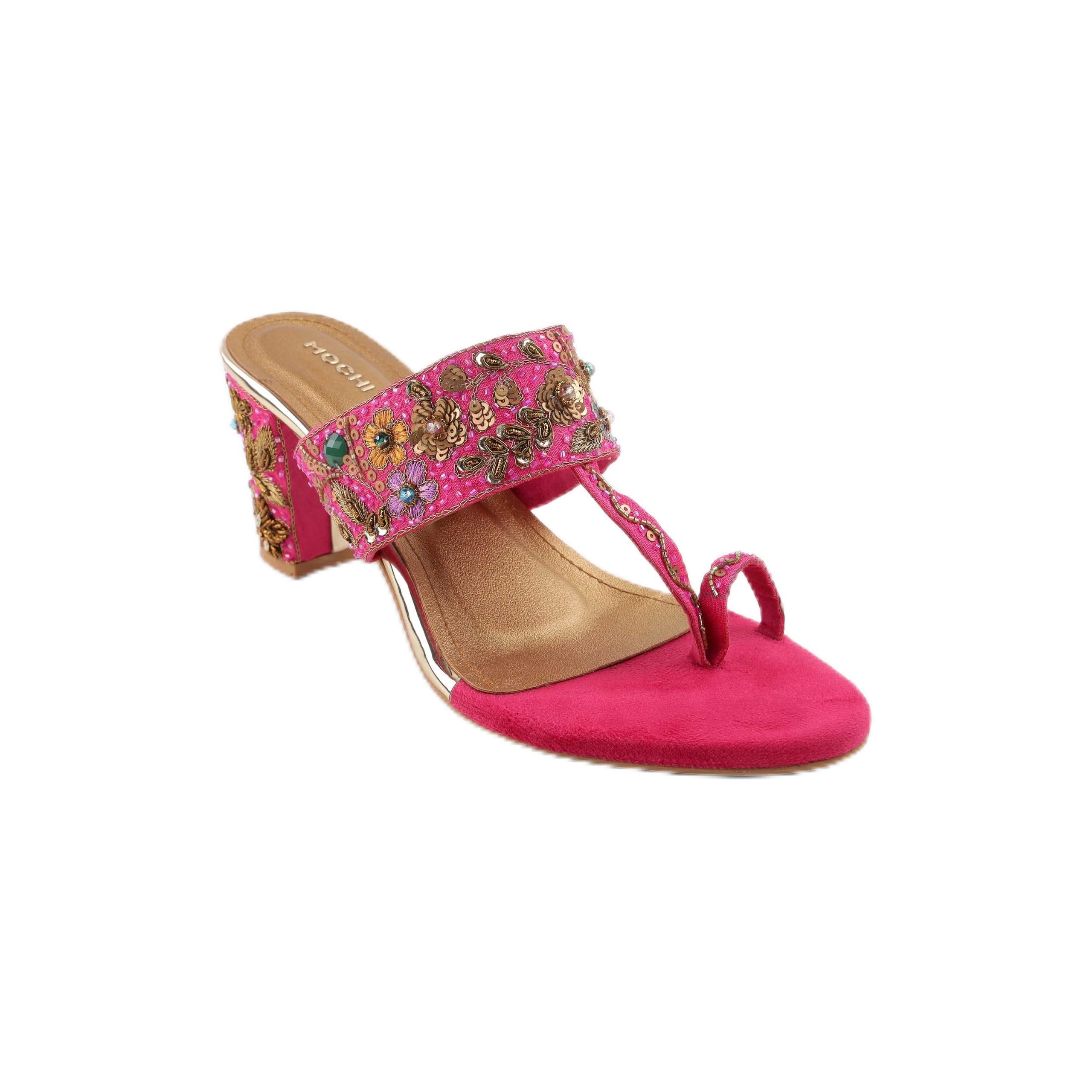 mochi Women's Black Kolhapuri-picture-11