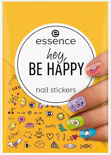 ESSENCE Hey, Be Happy Stickers De Uñas pour adultes, avec format pratique, solut
