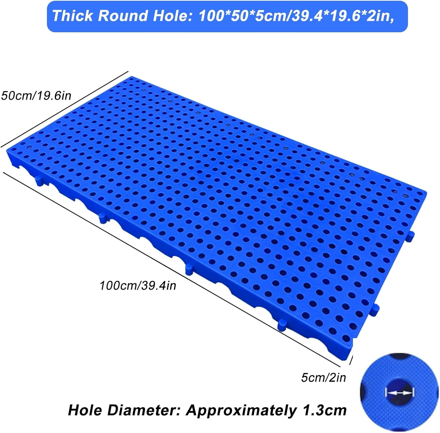 Plastic Pallets Waterproof, Lightweight Storage Grid Pad, Safety Storage Grid Pads, Nestable Grids Article Racks for Warehouses, Storage Rooms, Garage(100x50cm/39.4x19.6in)