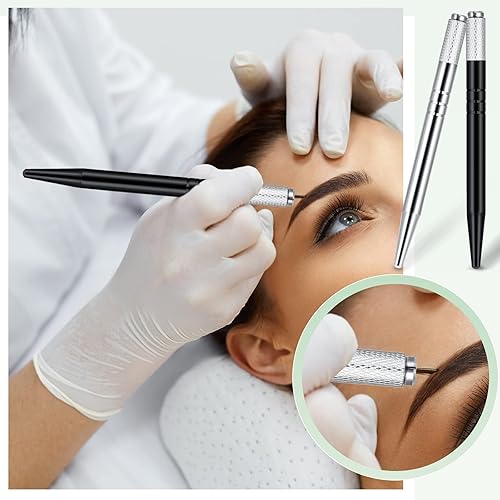 Miniatura 23 de 10 bolígrafos Microblading, bolígrafos manuales para cejas, herramientas manuales de aluminio, soporte manual ligero para suministros de maquillaje