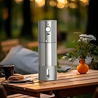 Vista 8 de Molinillo de café portátil, molinillo de café eléctrico con 45 ajustes ajustables, molinillos de café recargables para expreso, viajes, campamento