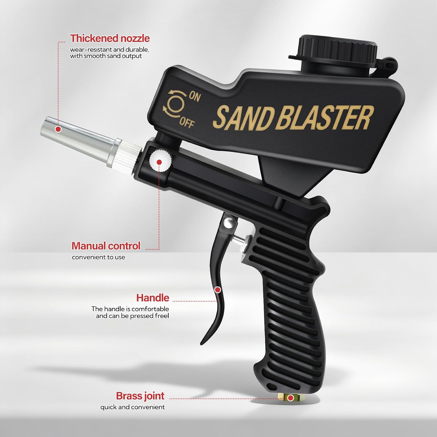 Small Handy Sand Blaster, Air Portable Sand Blasters Kit for Grinding and Polishing Burrs and Rust Removal on the Surface of Metal Materials