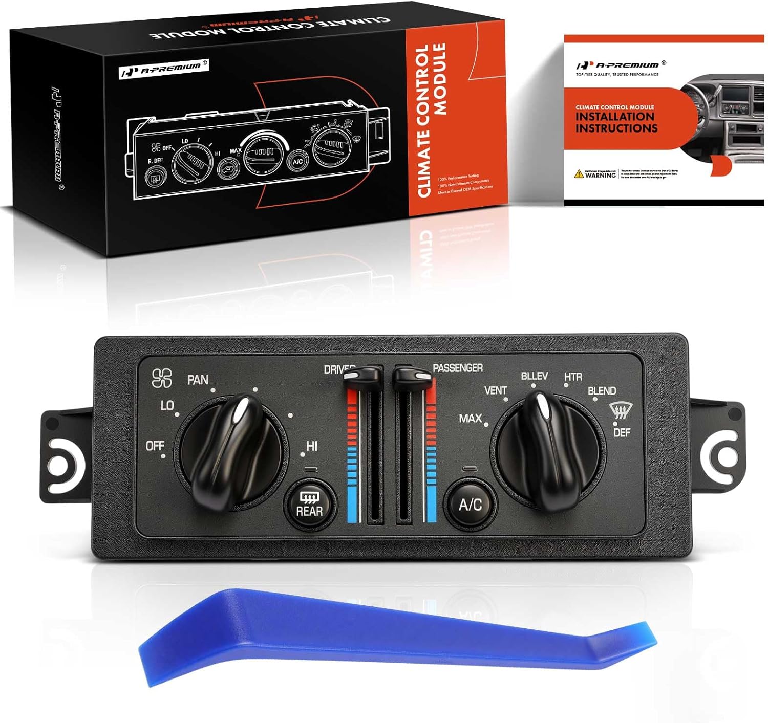 A-Premium Heater Climate Control Panel Module Compatible with Buick Vehicles - 2005 LaCrosse, 2000-2004 Regal, 2000-2005 Century