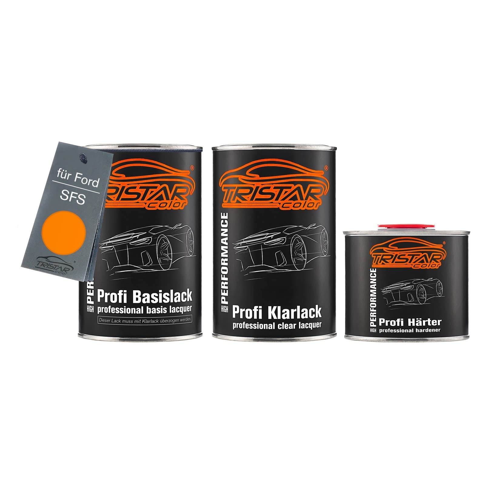 TRISTARcolor Lakier samochodowy Zestaw puszka gotowa do natrysku dla Ford SFS Tangerine lakier bazowy + 2K lakier bezbarwny 2,5L