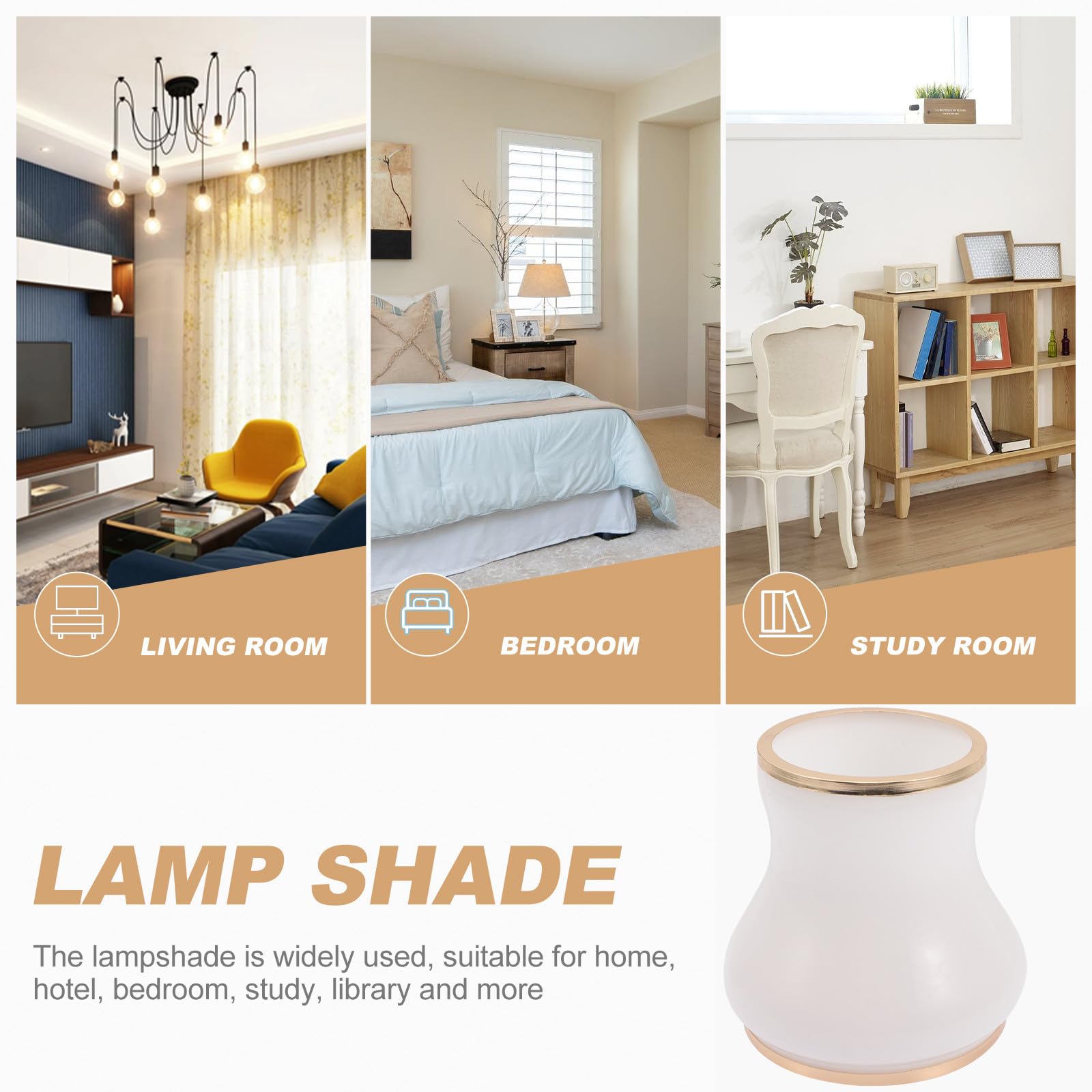 TIDTALEO Paralume in Vetro Bianco per Lampada da Interno E14 Coprilampada Piccolo Foro 3 CM Sostituzione Vetro per Lampada da Soffitto e Applique Accessorio Illuminazione Casa