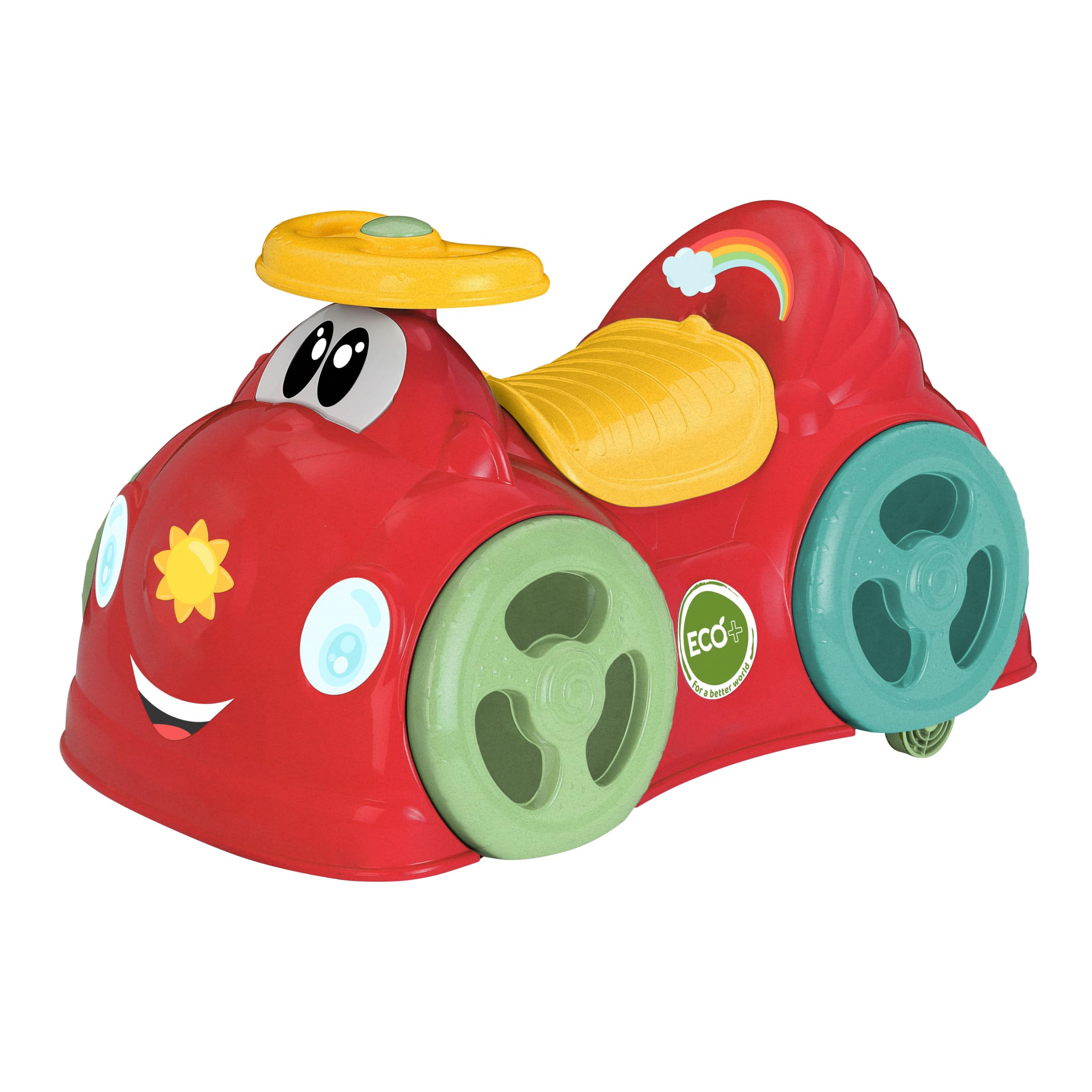 Chicco All Around Eco+ Czerwony, Samochód do Jeżdżenia dla Dzieci od 1 do 3 lat, 75% Plastiku Pochodzącego z Recyklingu, maks 20 kg