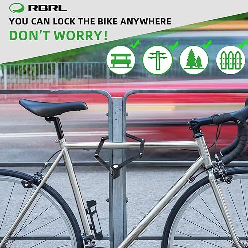 Miniatura 6 de RBRL Cerradura de bicicleta, cerraduras plegables de 2.95 pies, cerradura de cadena antirrobo resistente con llaves y estuche para bicicletas,