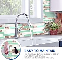 Vista 3 de Protector contra salpicaduras autoadhesivo de 10 hojas, azulejos despegar y pegar de 12"x12", protector contra salpicaduras para cocina, baño, pared