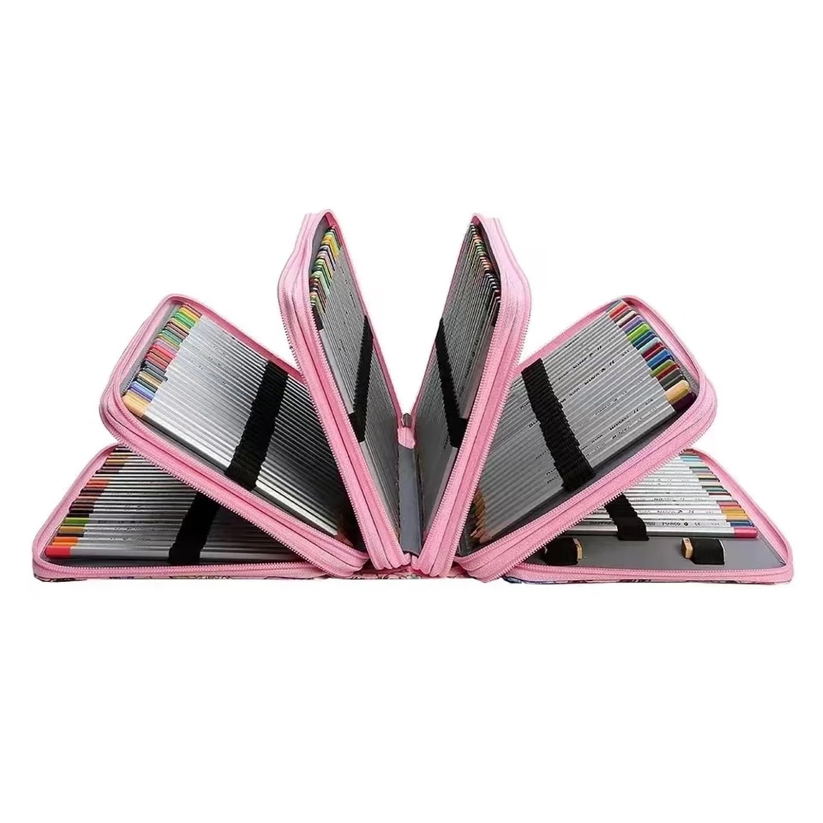 Colored Pencil Pouch Estuche for lápices con 200/252 Agujeros y Flores de Colores