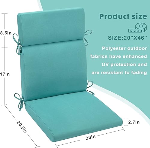 Miniatura 6 de CASUNER Cojín para silla de exterior e interior, 20.5 x 20 pulgadas, cojín para silla de esquina para muebles de exterior, Adirondack, mecedoras o