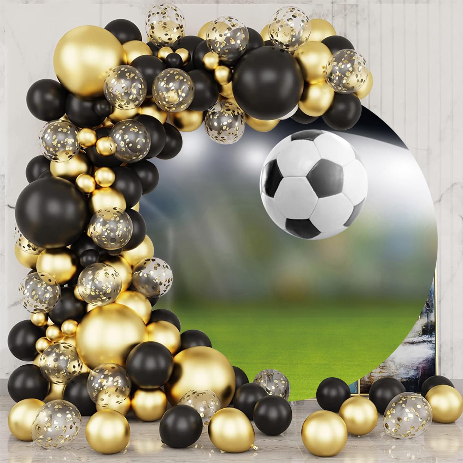 Sfondo Rotondo Da 200cm A Tema Calcio | 3D In Poliestere | Per Compleanni, Studio E Ritratti