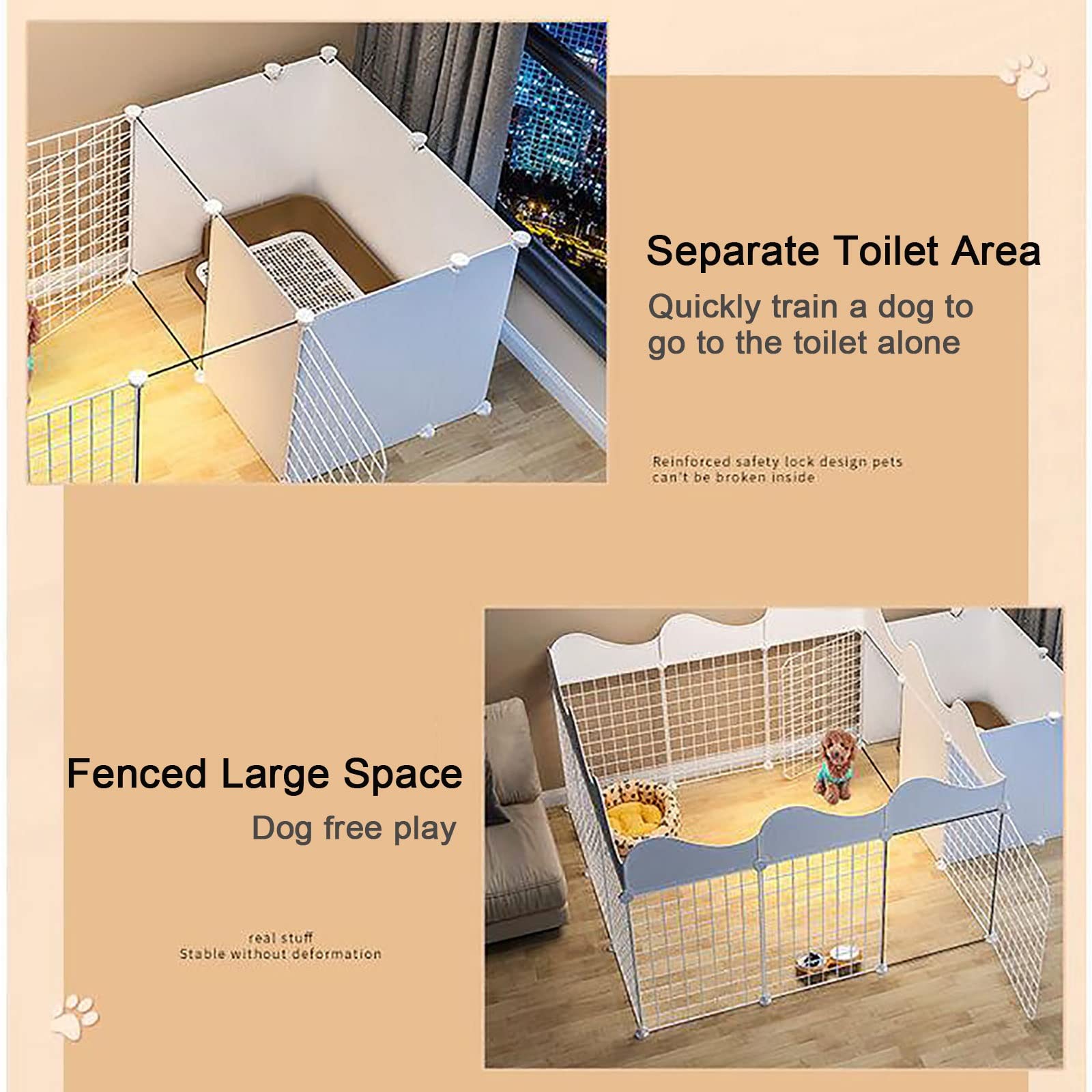 Recinzione per gatti grande, staccabile, fai da te, per animali domestici, ideale per gatti e furetti, design spazioso per interni ed esterni