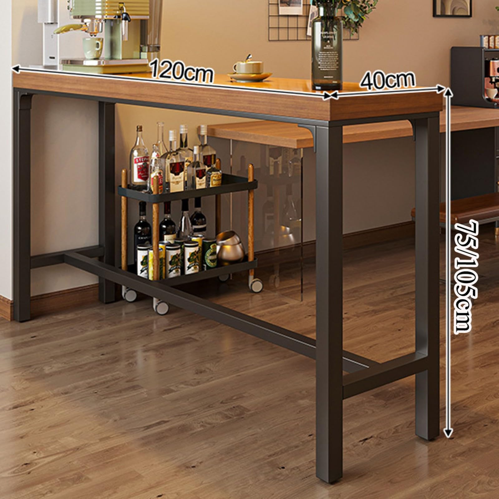 Bartisch Stehtisch Konsolentisch Aus Massivholz Schmaler Konsolentisch Für Küche Café Hinter Dem Sofa In Kleinen Räumen Ohne Stühle A,120 * 40 * 75