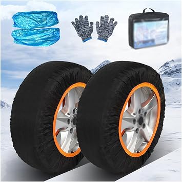 Snow Socks For Tires, Winter Tire Chains, Polyester Fiber Tire Socks For Snow, Fits Car, Suv, Pickups And Truck,Fit Tire Width 175-285mmPack Of 2245/50R16
