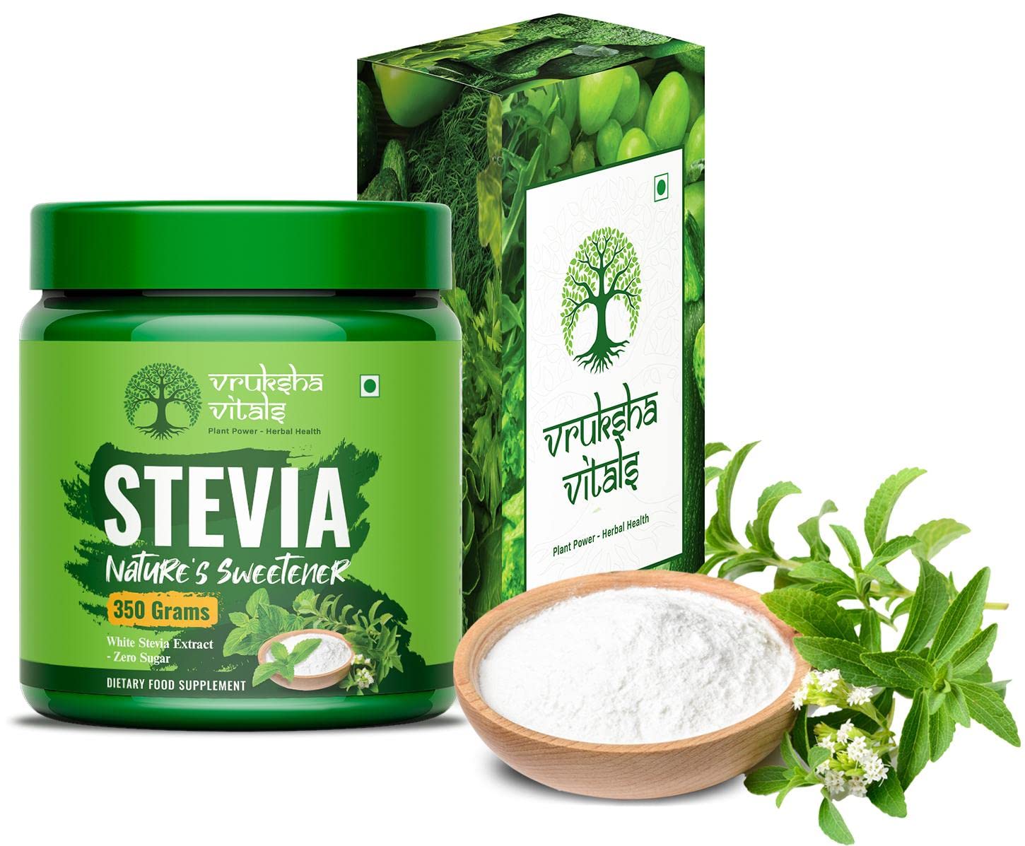 Vruksha Vitals Stevia Powder 350 gm (White Stevia Powder) Amazon.in