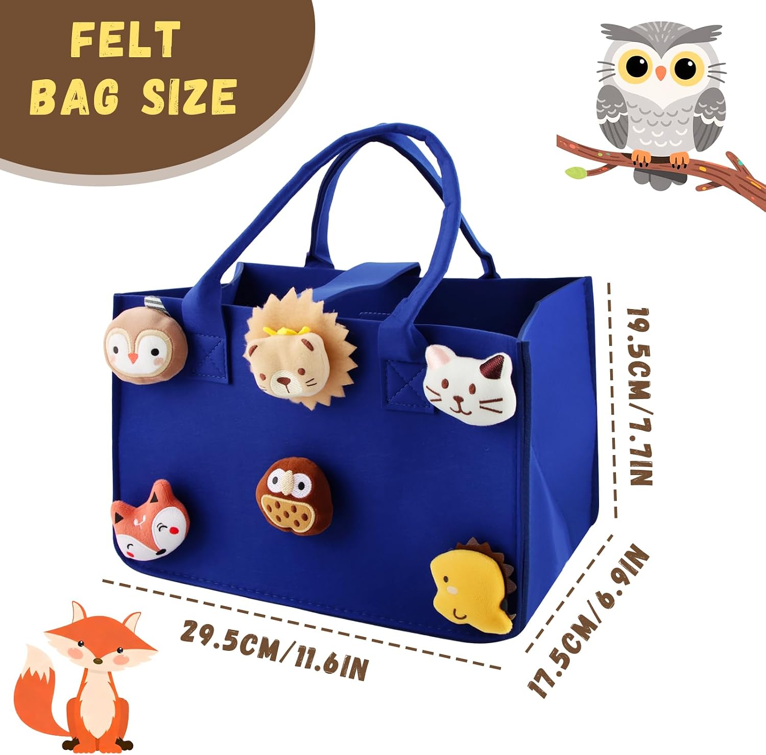 Children's Shopping Basket, 30 x 20 x 18 cm, Felt Bag, Small, Colourful, Small Felt Bag with Handle, Basket Bag, Children, Toy Bag, Boy, as a Gift Bag for the Holidays image 4