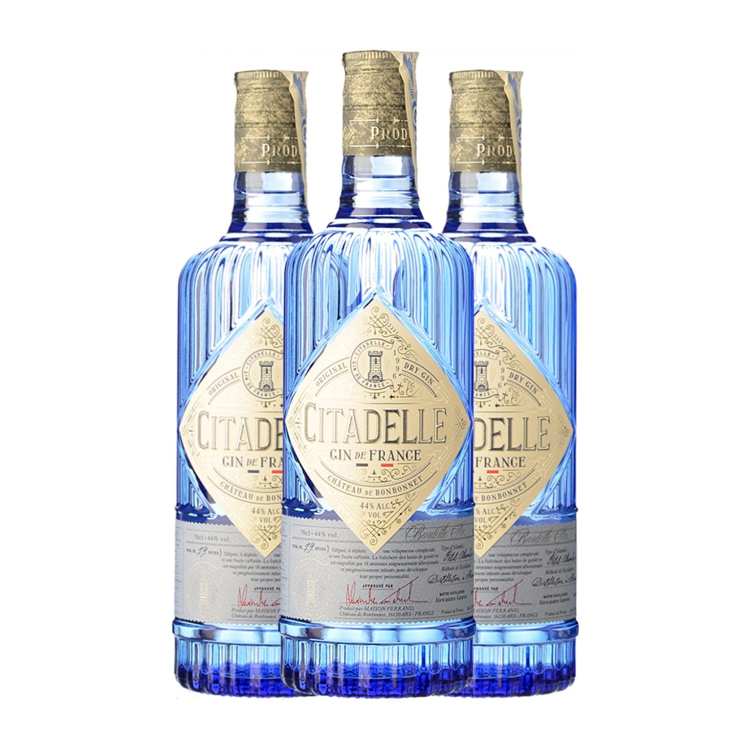Ginebra Ferrand Gin Citadelle 70 cl (Caja de 3 Botellas de 70 cl)
