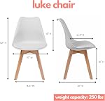 Aykah Dining Table Set for 4 Featuring White Kitchen Table with 4 White Dining Chairs - Manufactured Wood Round Dining Table with Pedestal Base - Small Dining Table Set (Large)