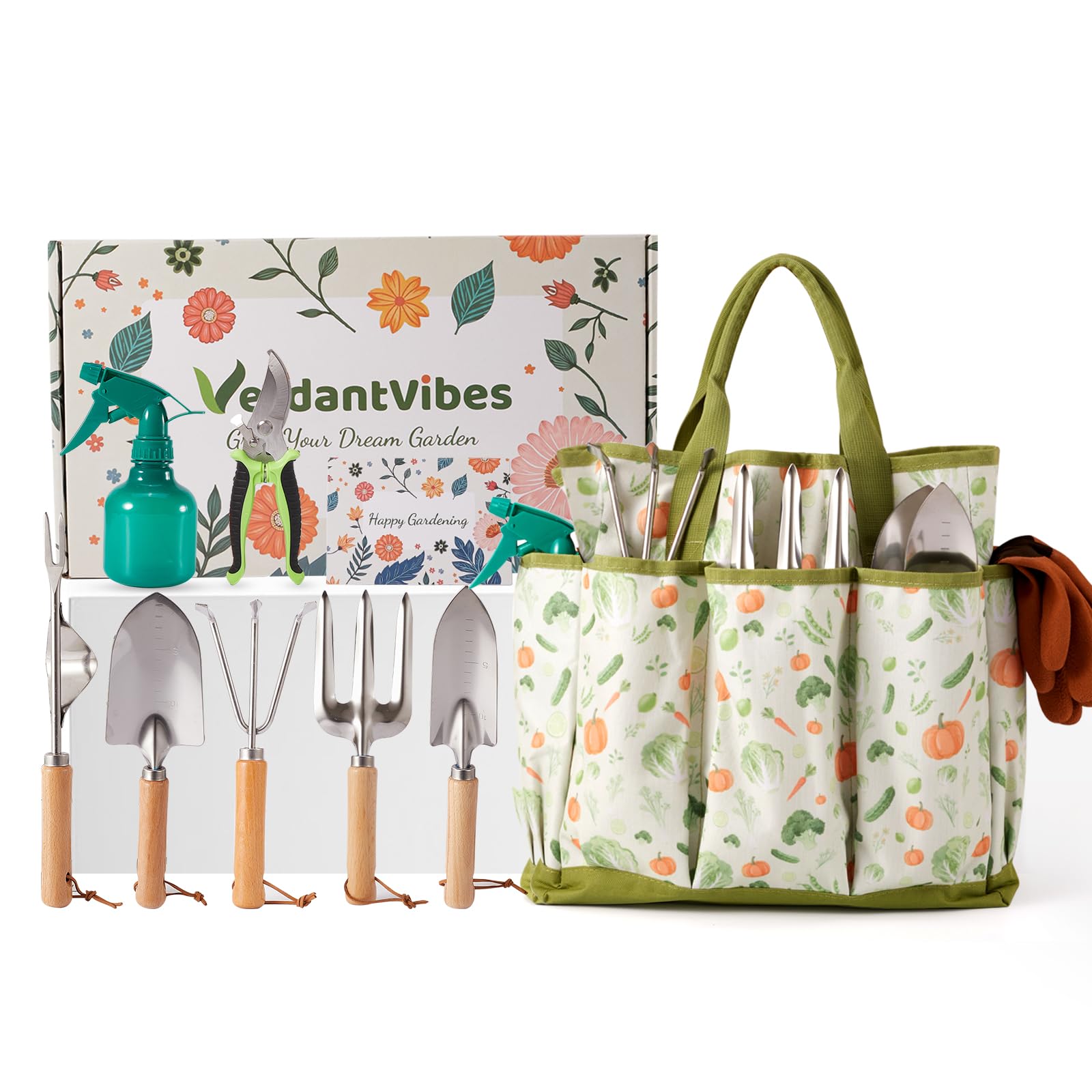 Amazon.com : VerdantVibes 10-Piece Garden Tool Set - Heavy Duty