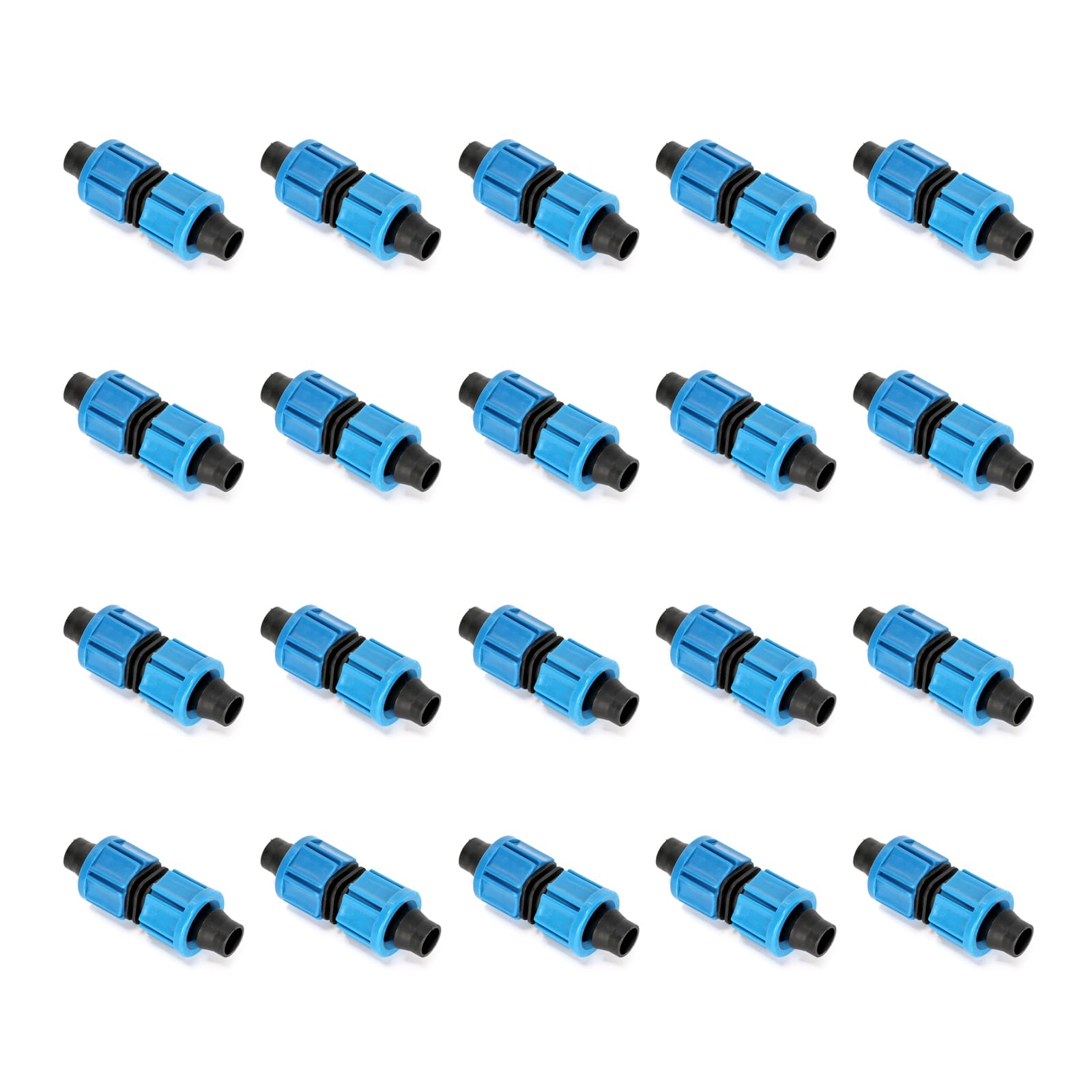 Ruimou Blue 20Pcs Drip Tape Connector,16Mm Universal Joint Drip Irrigation Tube Fitting,For Greenhouse Horticulture, Garden, Construction, Agricultural Irrigation