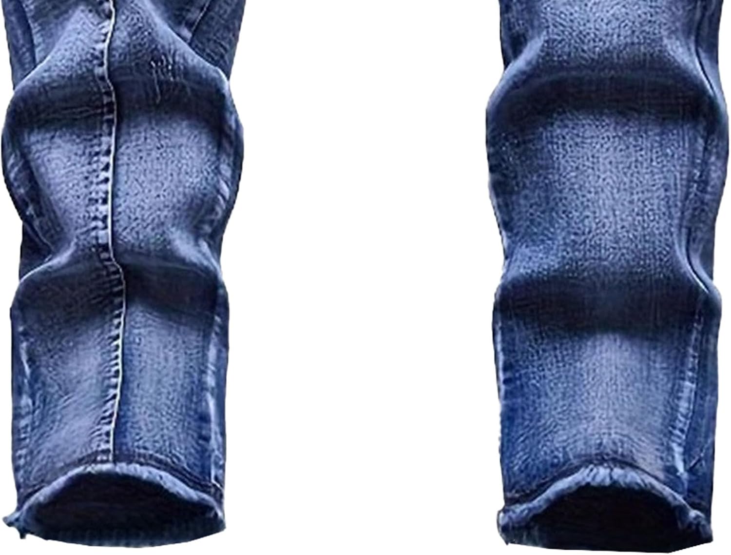 Men's Mid-Waist Patch Tight Jeans Fashion Straight Leg Skinny Denim Pants Patchwork Slim Biker Denim Pant