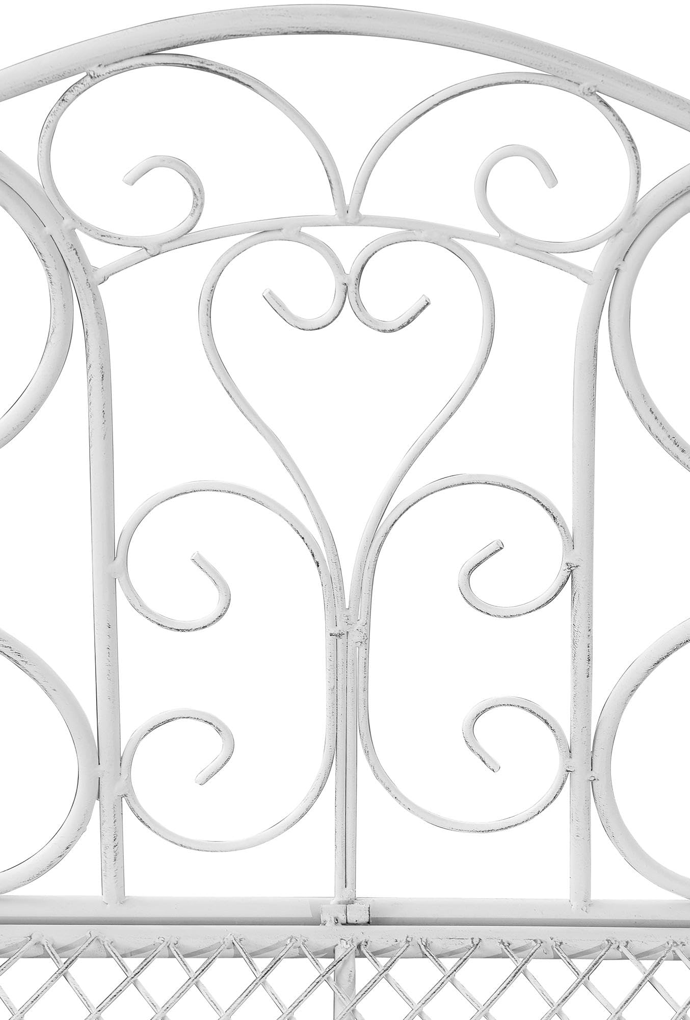 CLP Banco de Jardin Tara en Hiero I Banco de Exterior con Revestimiento de Polvo, de 2-3 Plazas, de Terraza I Color:, Color:Blanco Envejecido