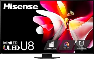 Hisense 85-Inch Class U8 Series Mini-LED ULED 4K UHD Google Smart TV (85U8N) - QLED, Dolby Vision IQ, Dolby Atmos, Full Array Local Dimming Pro, 144Hz Game Mode Pro, Alexa Compatibility